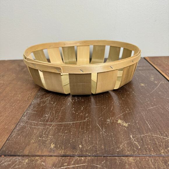 Round Shallow‎ Harvest Basket Vintage Retro Farmhouse Wall Decor - Picture 2 of 8